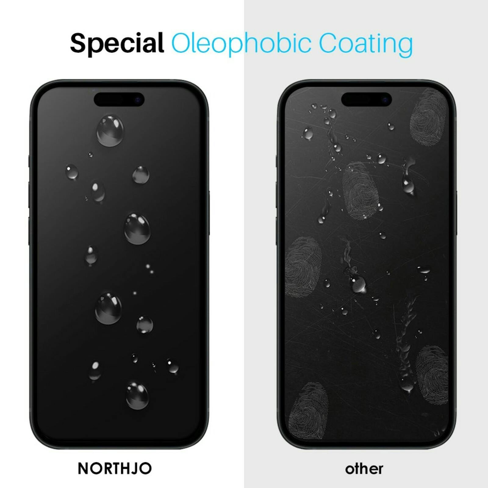Northjo iPhone 16 Pro Duo Pack A+ Screenprotector Met Installatiehulp Transparant