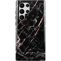 Burga Galaxy S22 Ultra Hoesje Rose Gold Marble - Voorkant