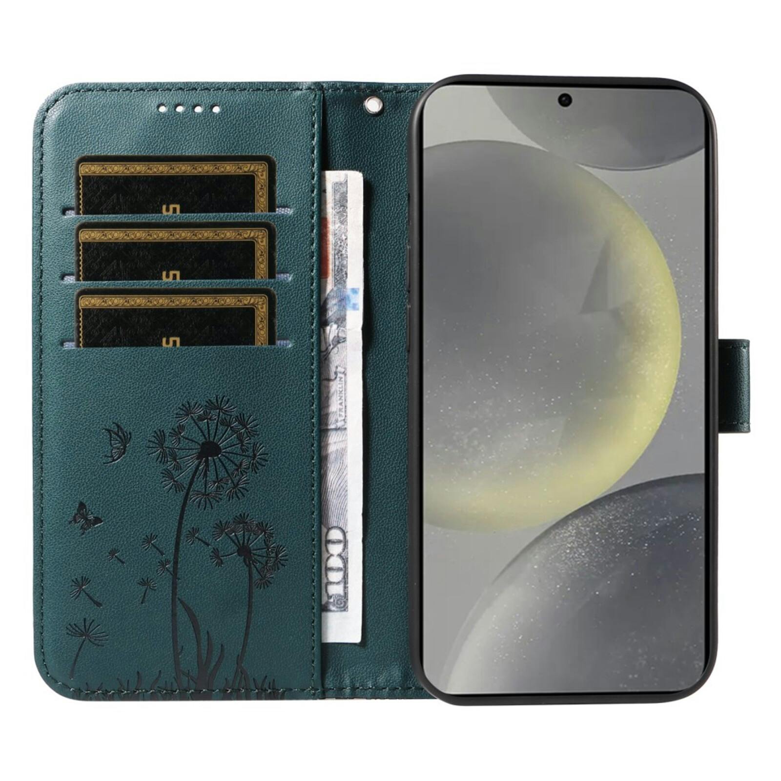 Comfycase Samsung S25 / S24 Dandelion Bookcase Hoesje Zwart