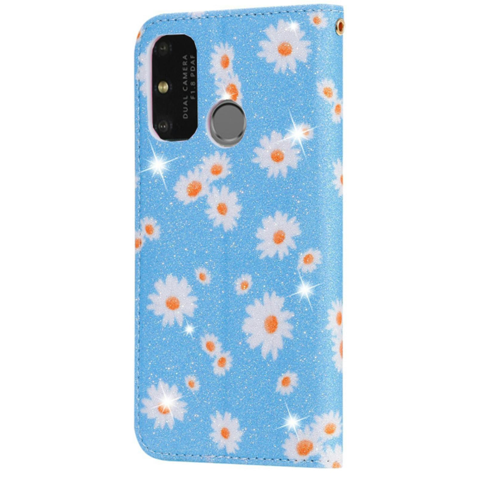Comfycase Huawei P Smart 2020 Daisy Bookcase Hoesje Blauw