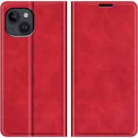 Just in Case iPhone 15 Magnetisch Portemonnee Hoesje Rood - Voorkant