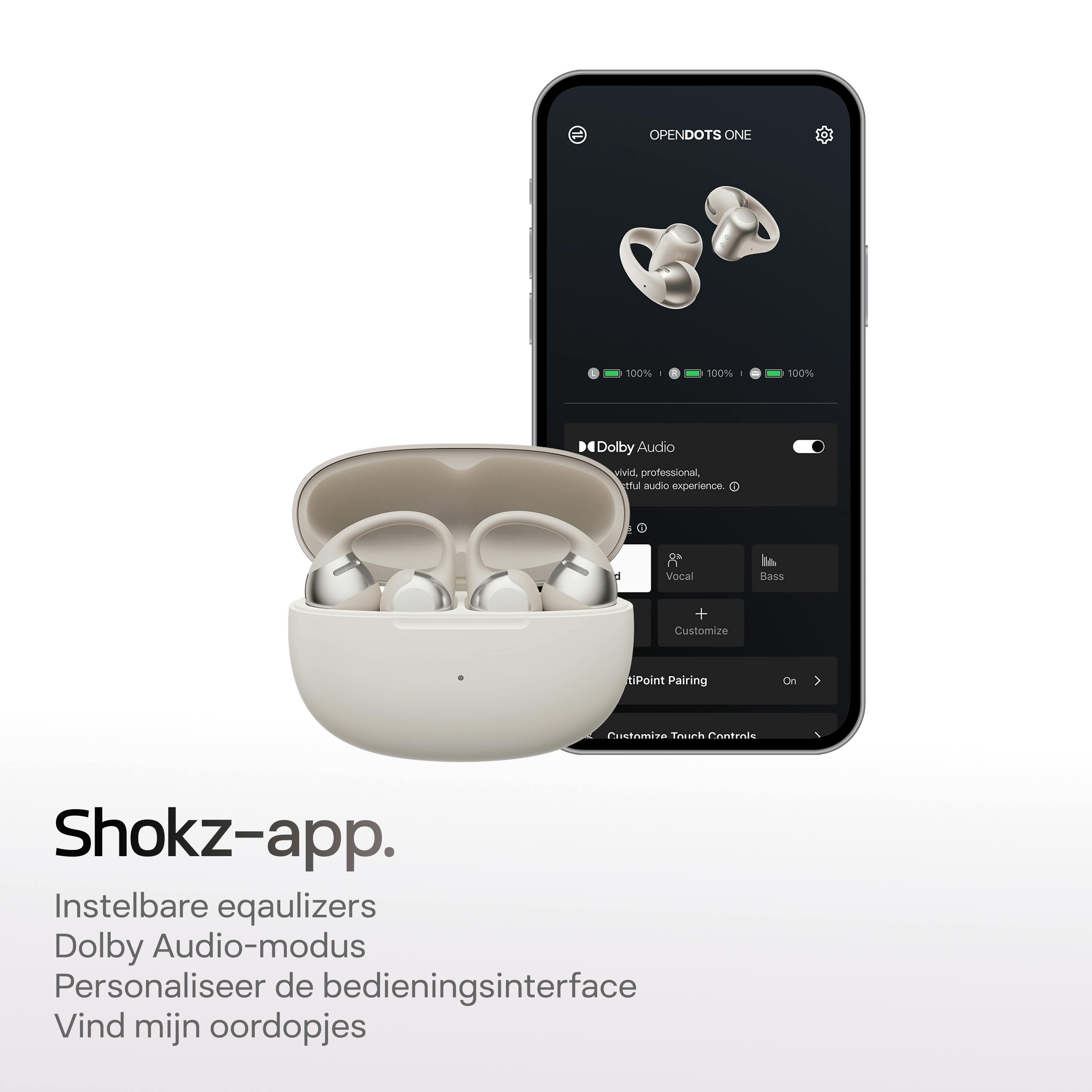 Shokz OpenDots ONE Grijs