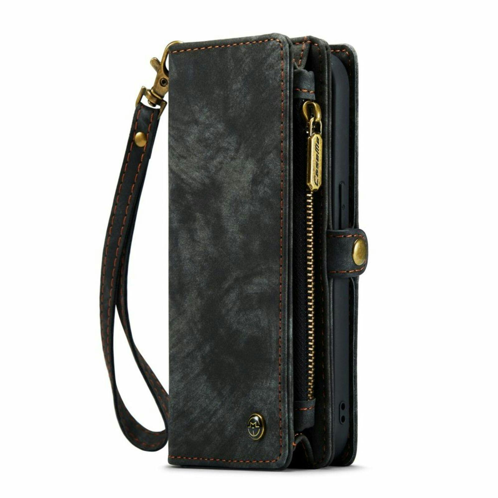 Caseme iPhone 15 Pro Vintage Portemonnee Hoesje Zwart