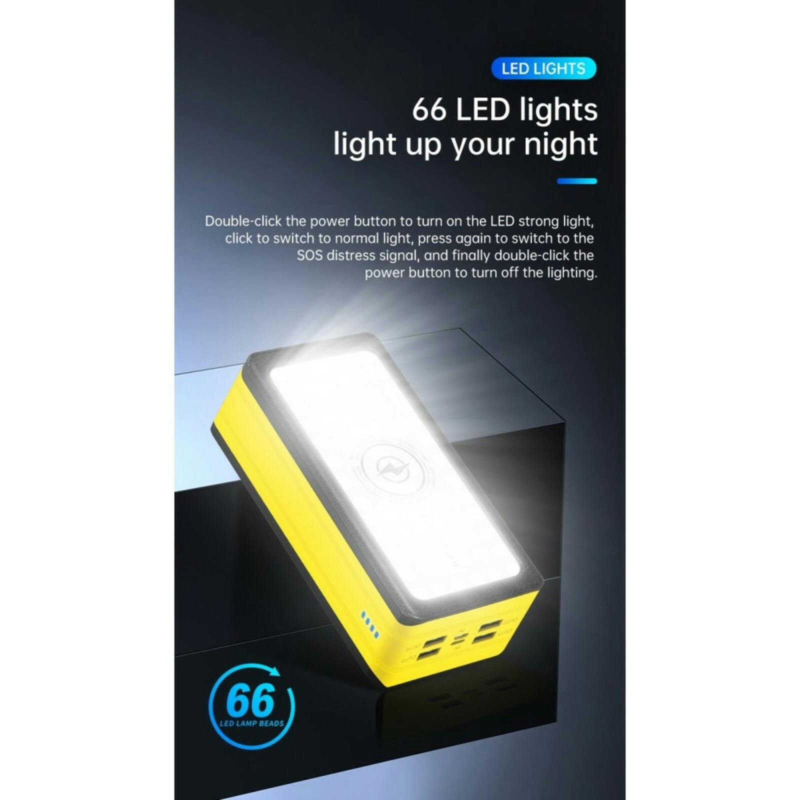 PSOOO 40.000mAh Fast Charging Outdoor Powerbank Geel 40.000 mAh