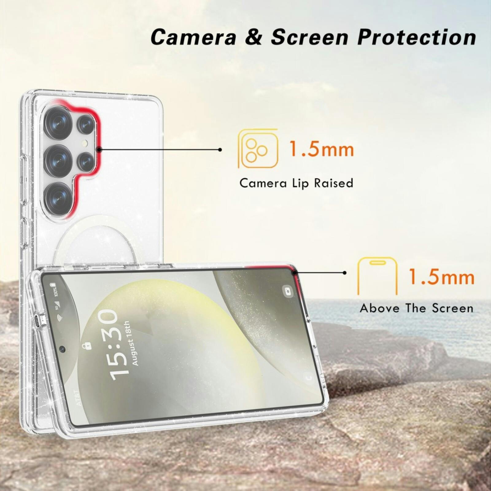 Mocaa Samsung S25 Ultra Glitz MagSafe Beschermhoesje Transparant