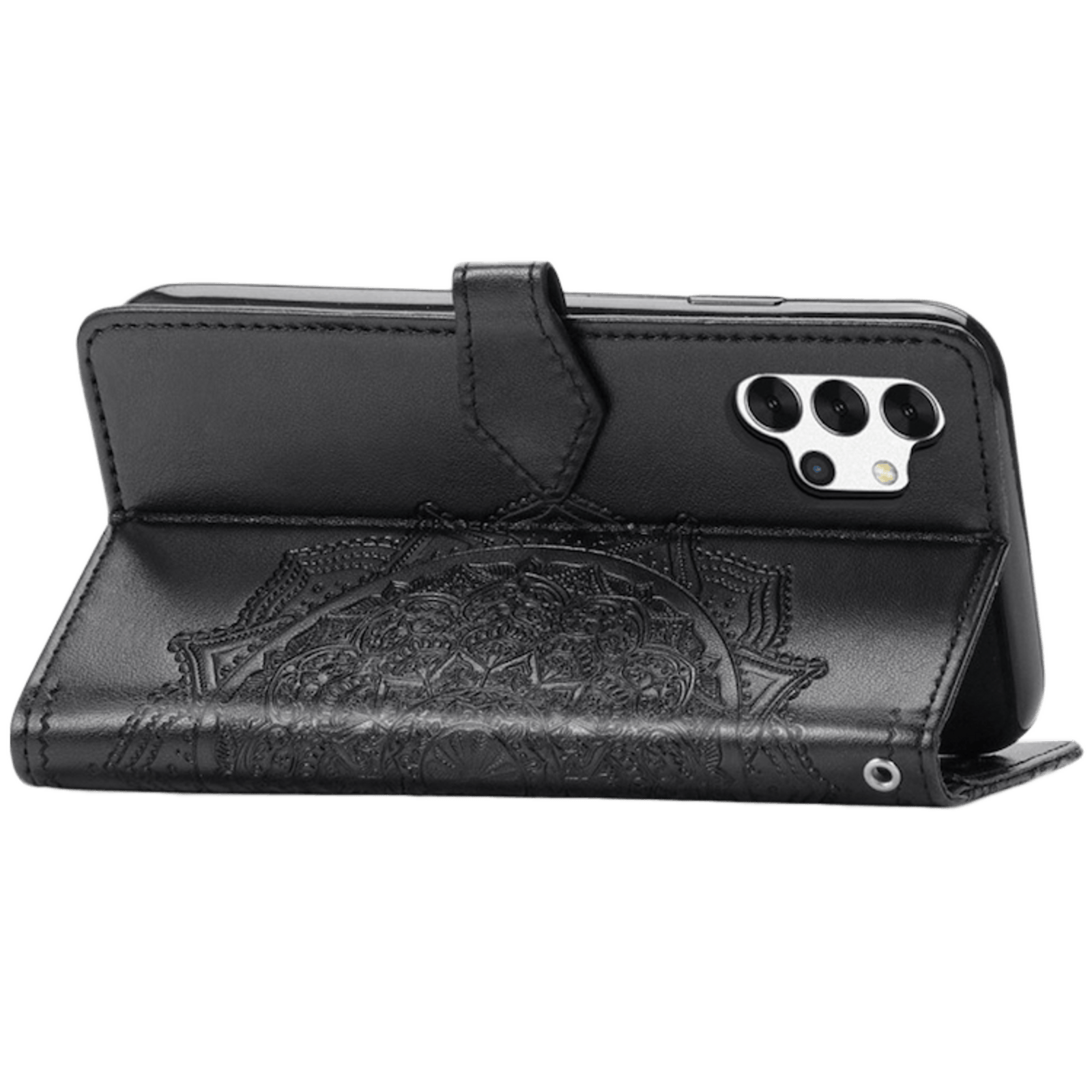 Comfycase Samsung Galaxy A32 Mandela booklet telefoonhoesje Zwart