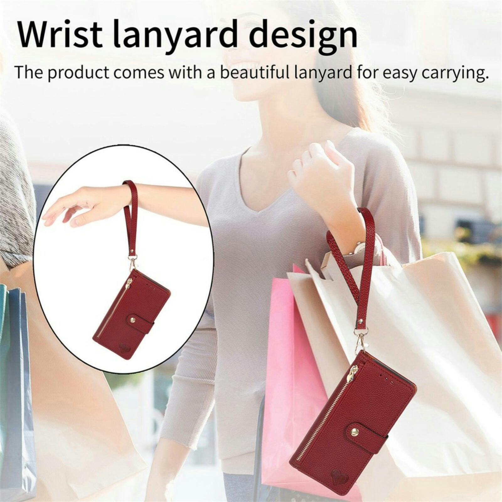 Mocaa Samsung A55 Love Heart Wallet Hoesje Rood