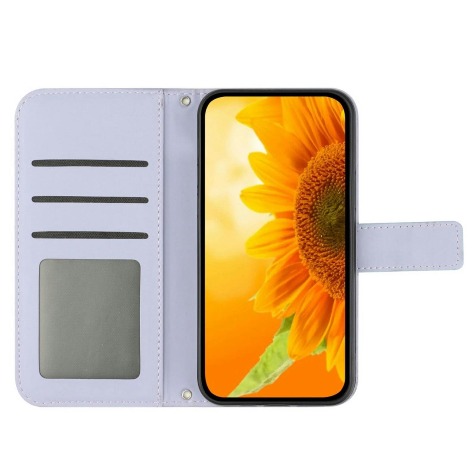 Mocaa Samsung Galaxy A56 Sunflower Bookcase met Koord Paars