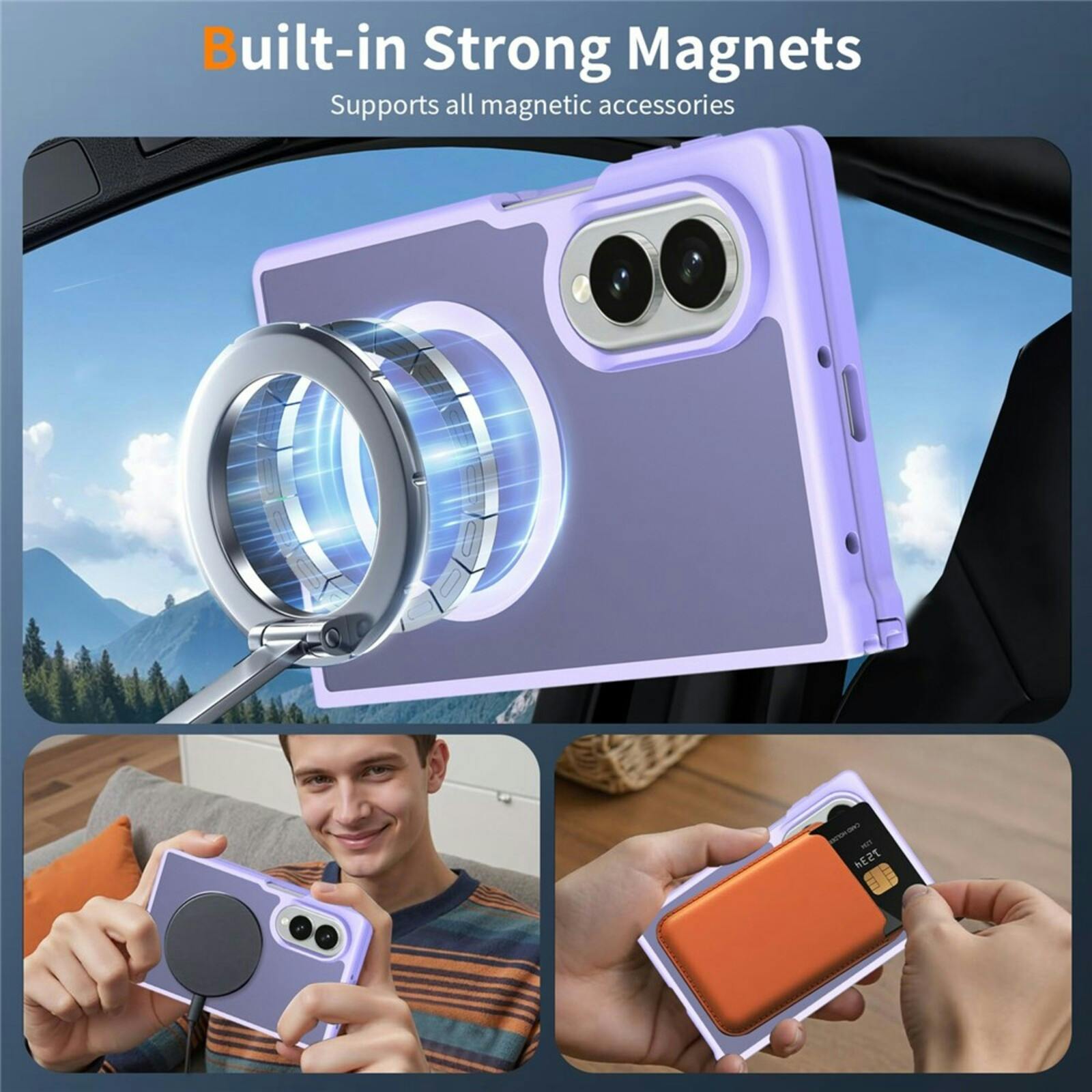 CaseBody Samsung Galaxy Z Fold8 Magnetisch Hoesje Paars