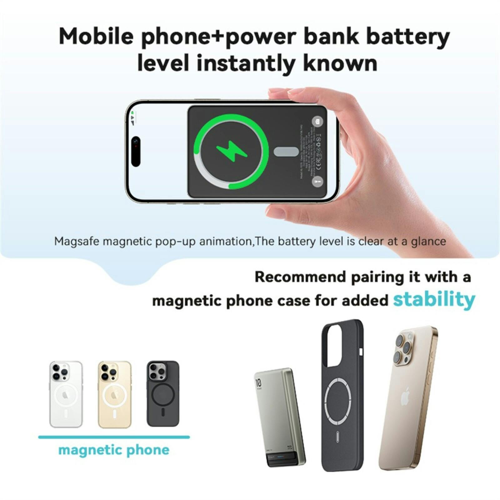 Kuulaa MagOn Powerbank Zilver-Groen 10.000 mAh