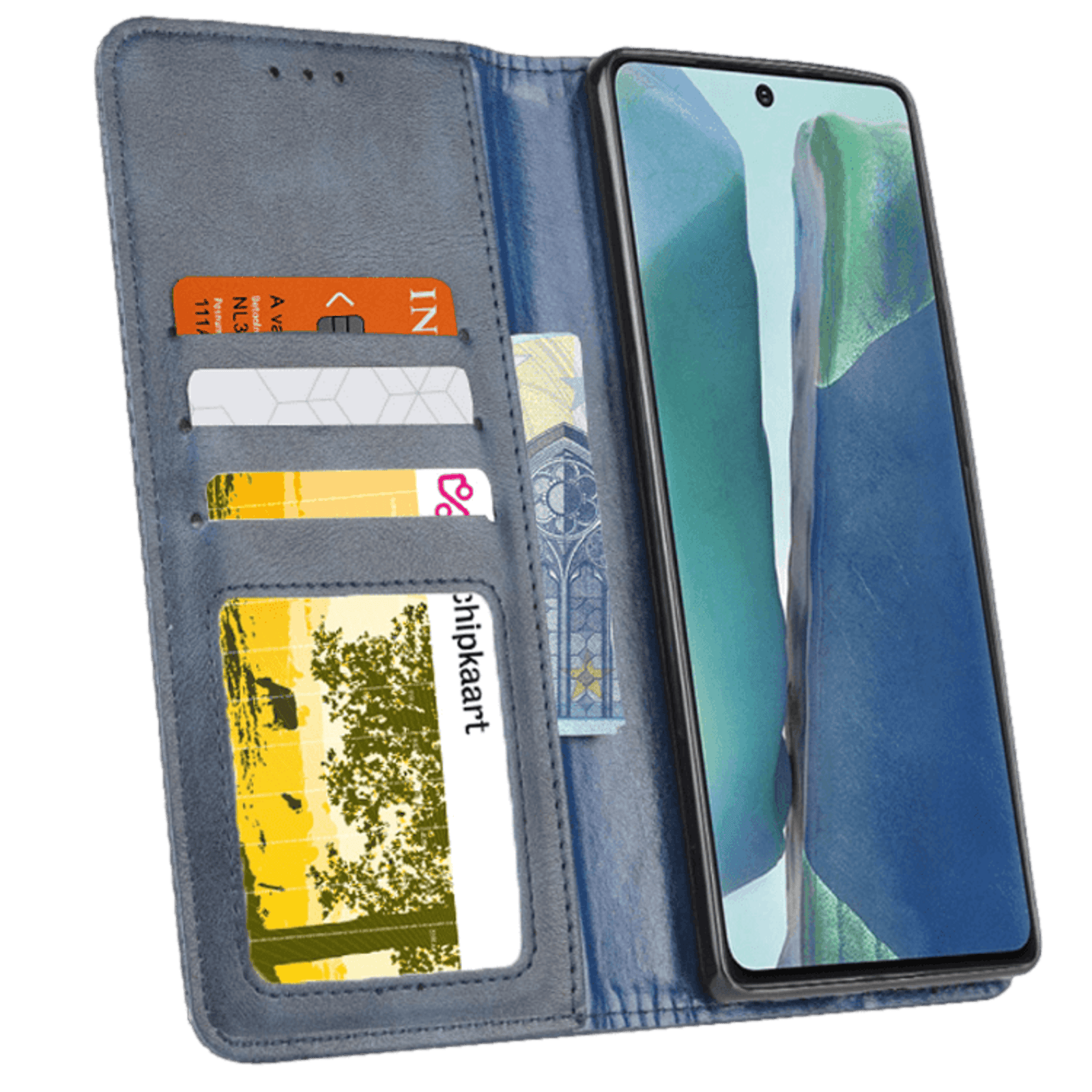 CaseBody Samsung Galaxy S20 Retro Hoesje met Pasruimte Blauw