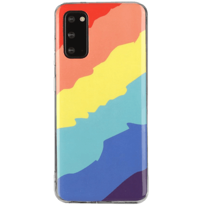 Mocaa Samsung Galaxy S20 FE Beschermhoesje Regenboog Design Meerkleurig