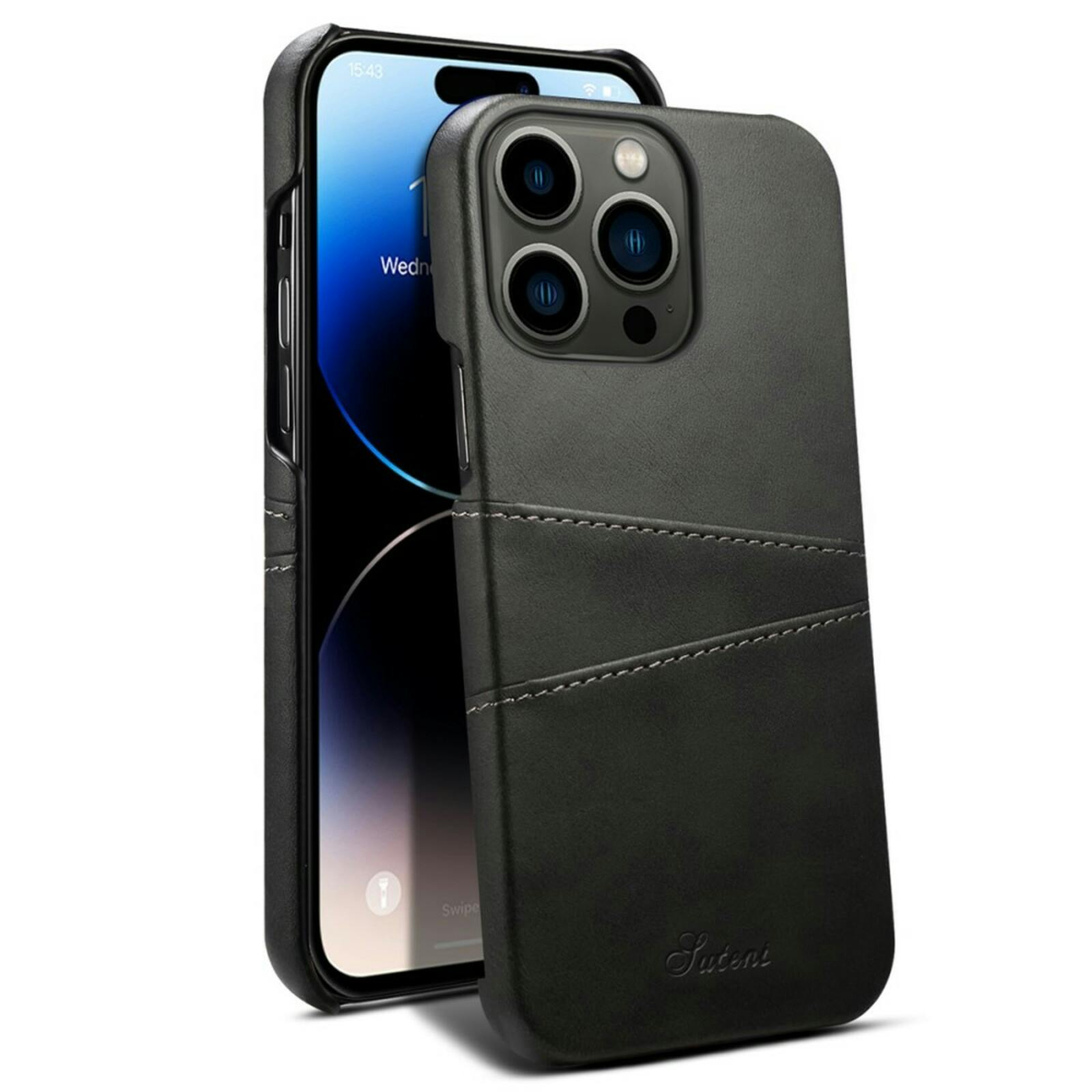 Suteni Apple iPhone 15 Pro Max Business Case Pasruimte Zwart