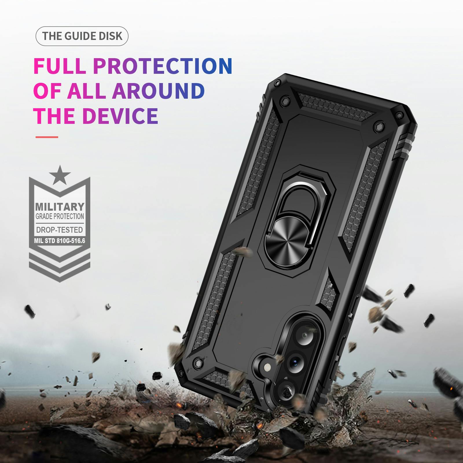 CaseBody Samsung Galaxy A37 Shield Case Zwart