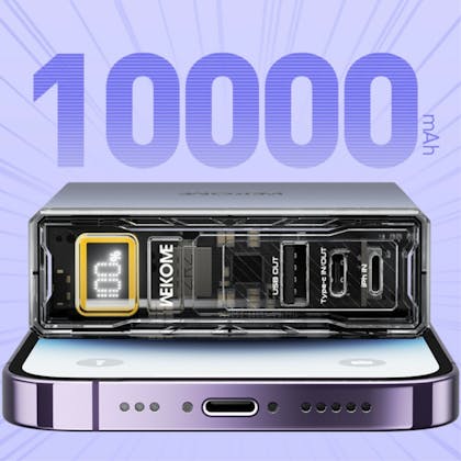 Wekome Vanguard Series 22.5W 10.000mAh Ultra Compact Powerbank Grijs 10.000 mAh