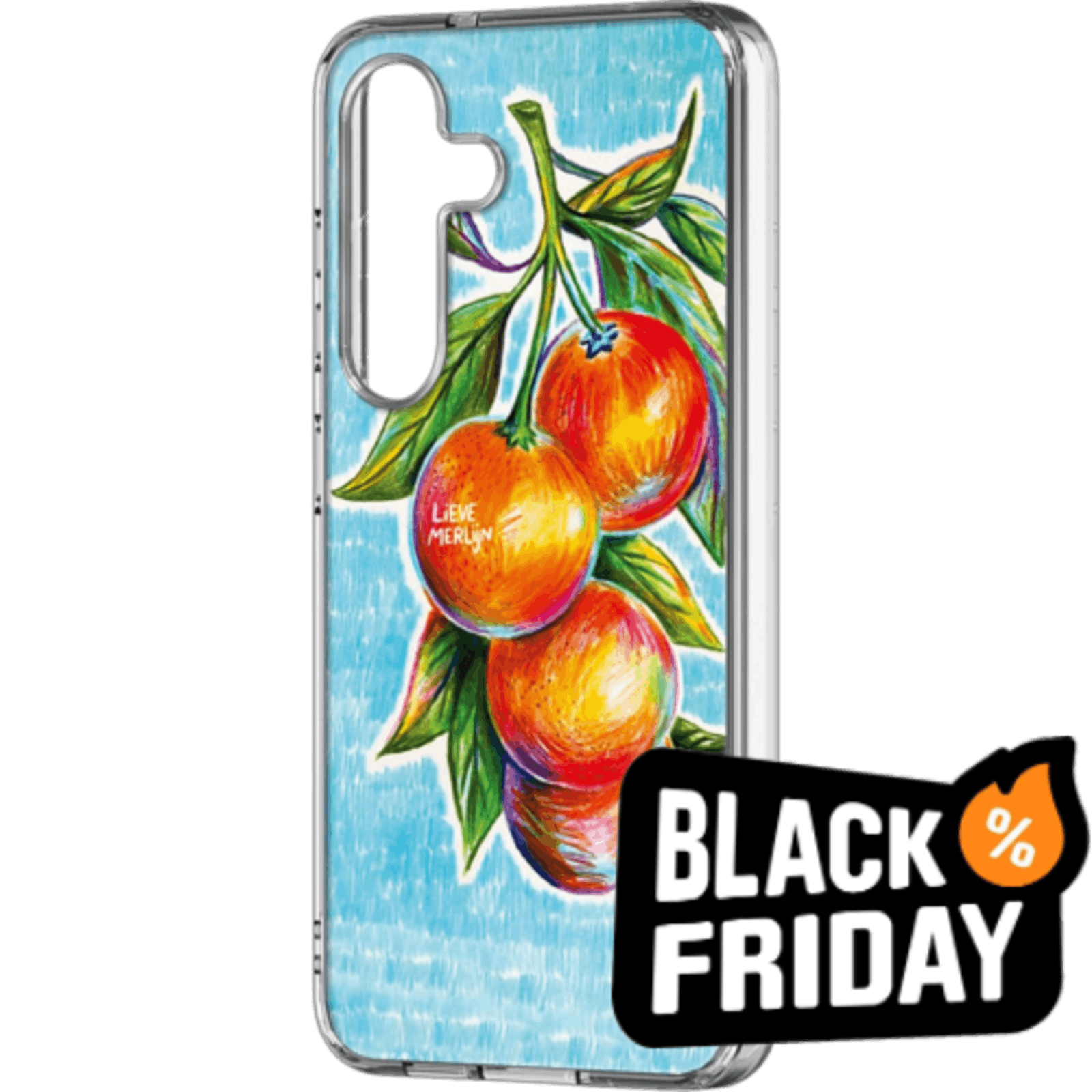 Samsung Galaxy S25 Lieve Merlijn Mandarin Hybrid Case Blauw