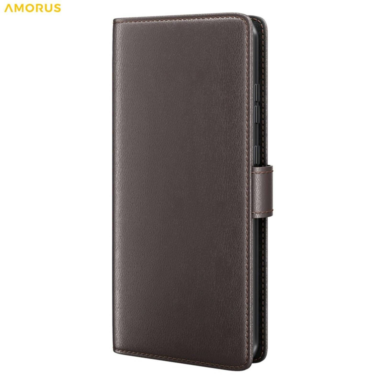 Amorus Samsung Galaxy S26 Ultra Luxe Lederen Bookcase Bruin