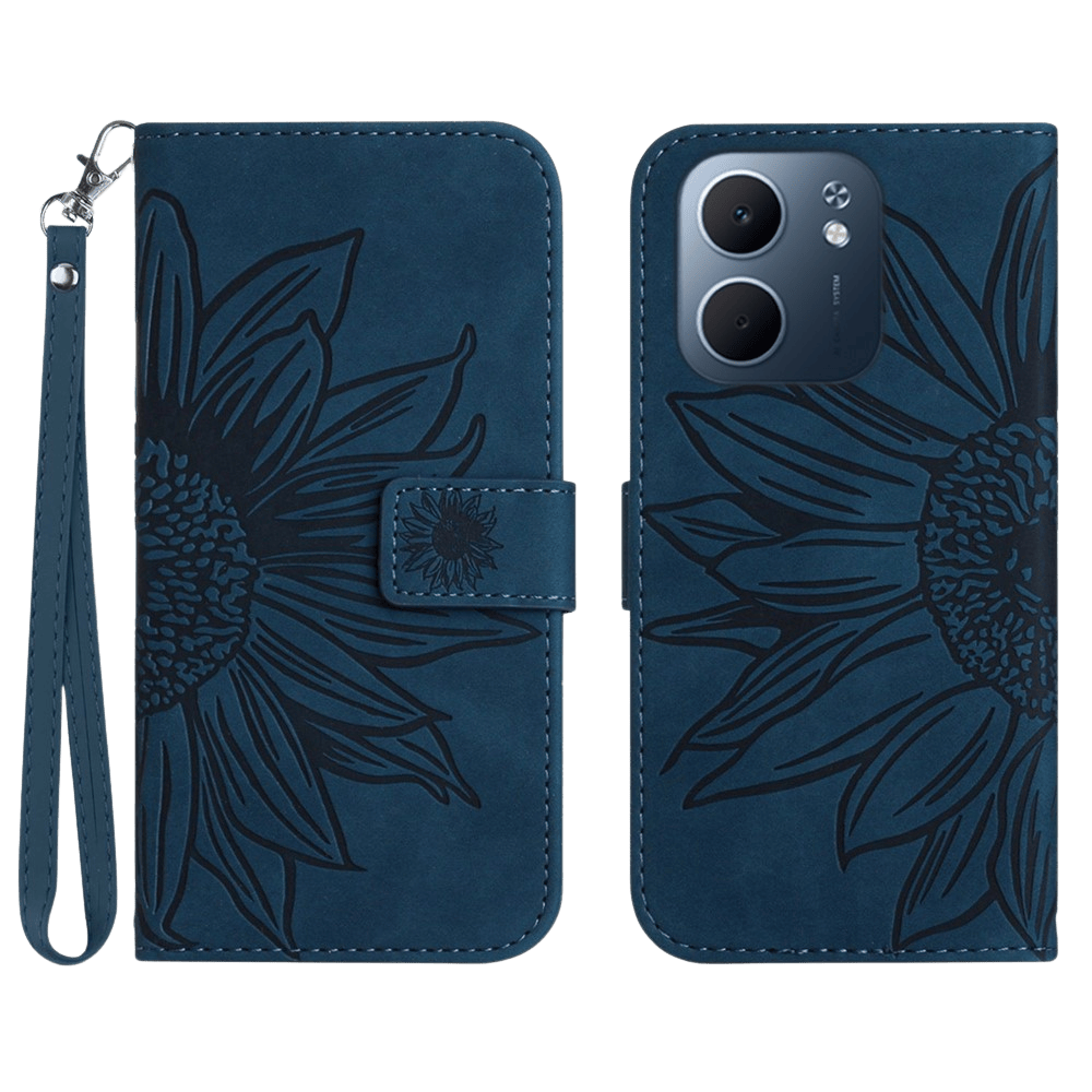 Mocaa OPPO A5X Sunflower Bookcase met Koord Donkerblauw