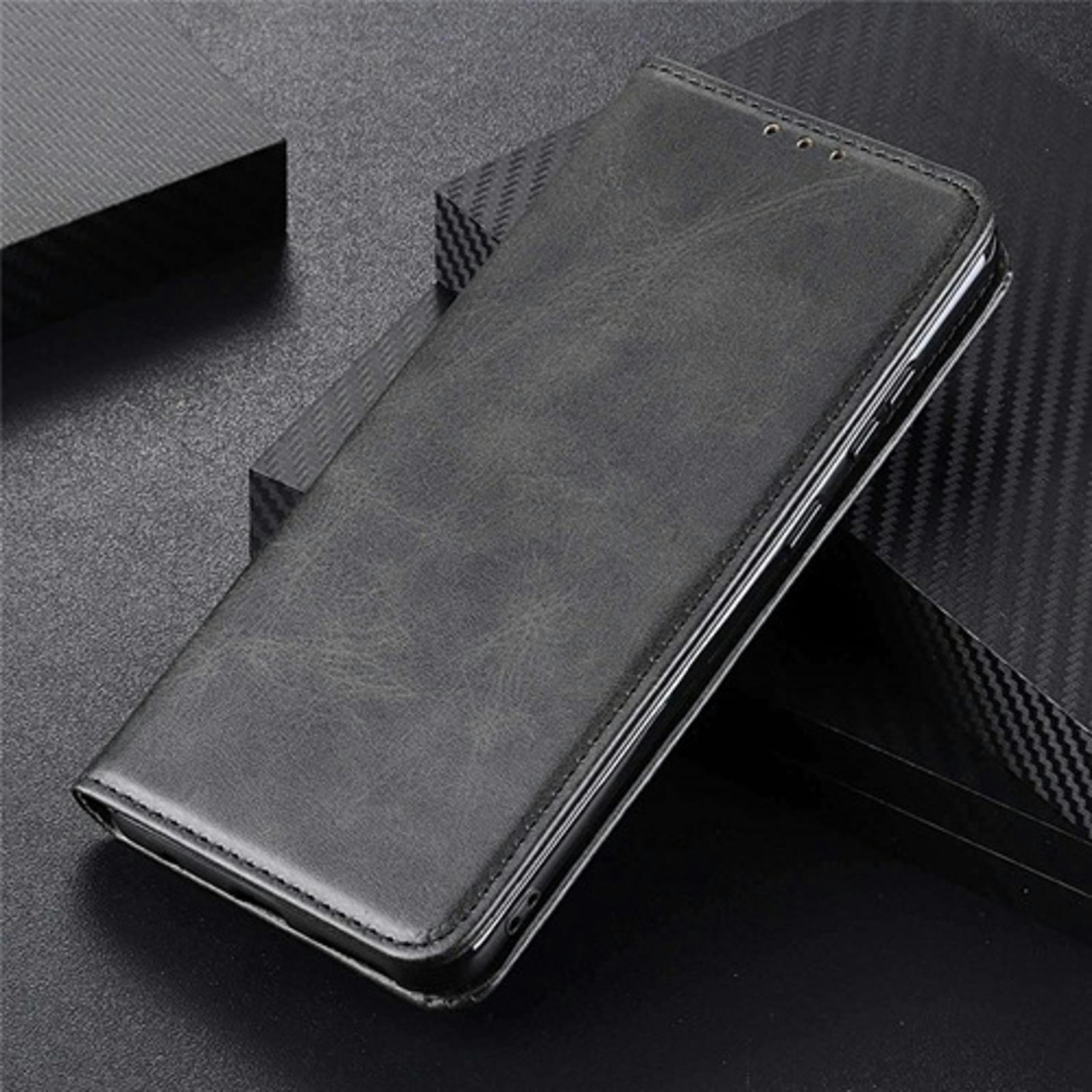 CaseBody Samsung S24 Plus / S25 Plus Real Leather Wallet Hoesje Zwart