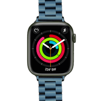 Swipez Apple Watch Luxe Roestvrij Stalen Bandje Blauw - Voorkant
