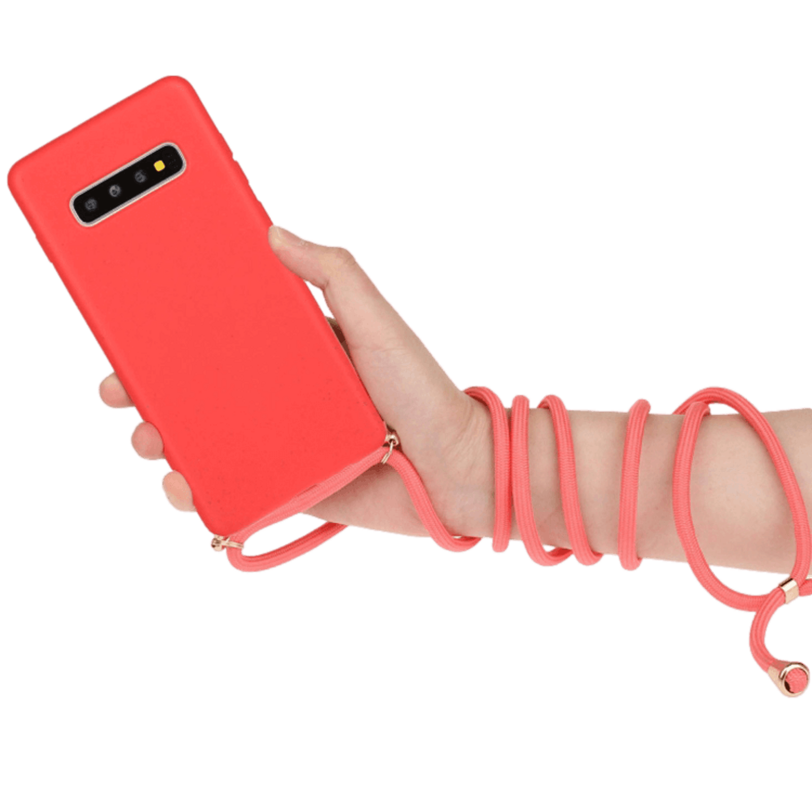 Mocaa Samsung Galaxy S10 Telefoonhoesje met Koord Rood