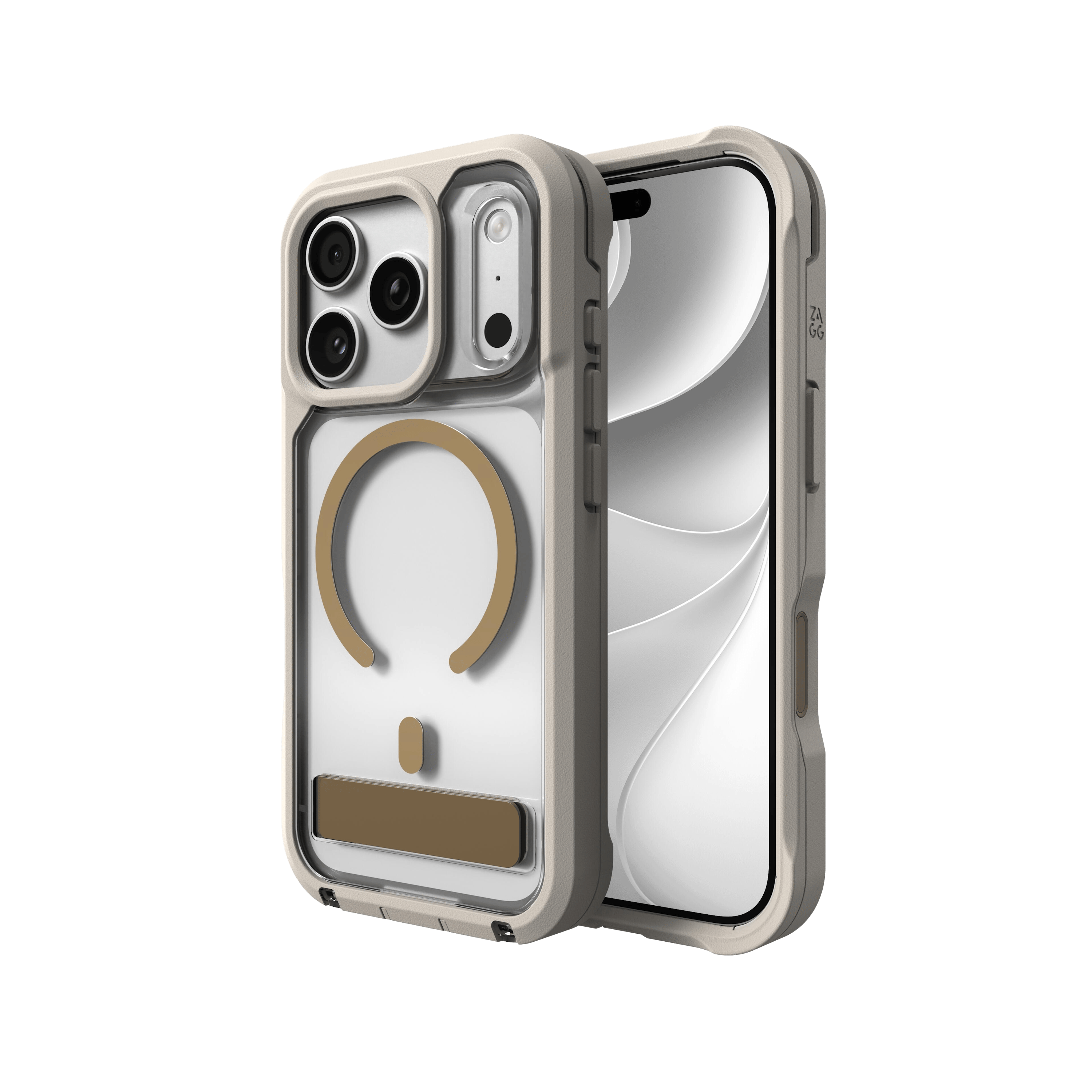 ZAGG iPhone 17 Pro Max / 18 Pro Max Rainier MagSafe Hoesje met Kickstand Sandstone