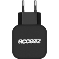 Accezz Dubbele USB Thuislader 4.8A Zwart - Voorkant