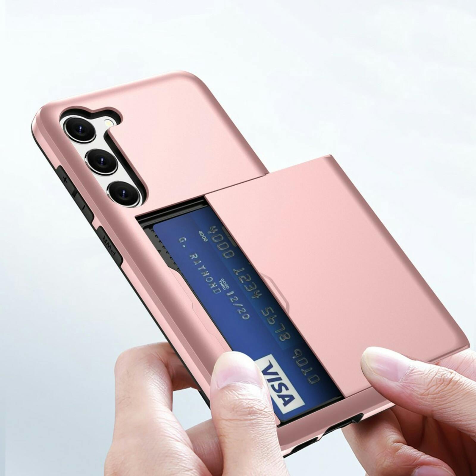 Slide Case Samsung Galaxy S23 Hoesje met Pashouder Rosegoud