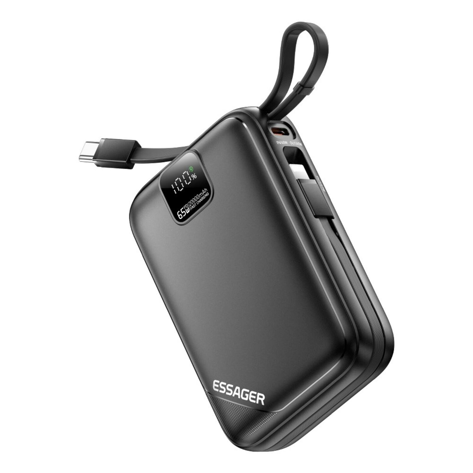 Essager 65W Rapid Portable Powerbank 20.000mAh Zwart
