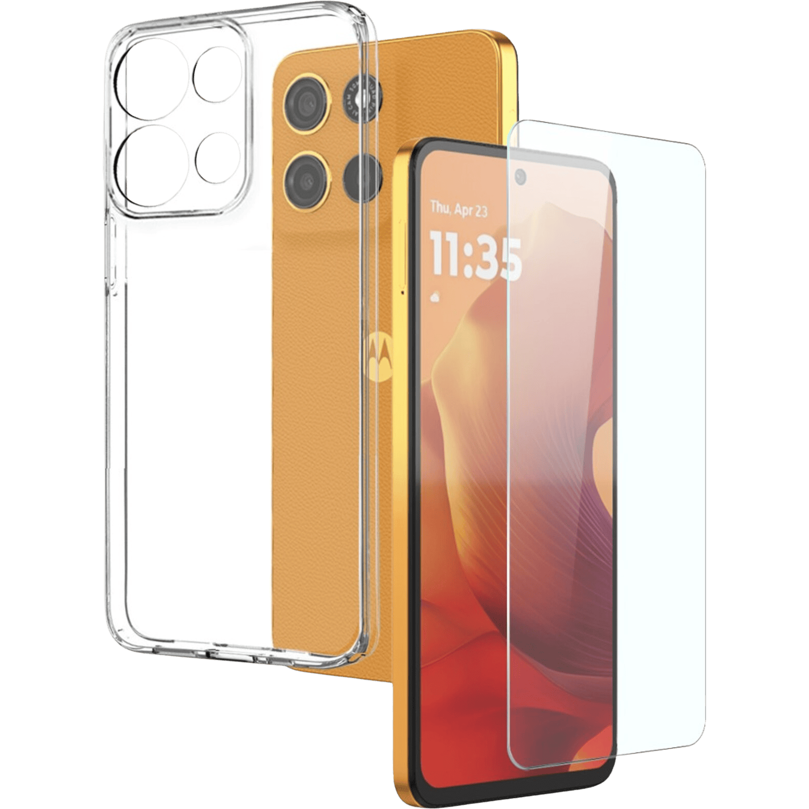 Northjo Motorola Moto G17 (Power) Hoesje en Screenprotector Transparant