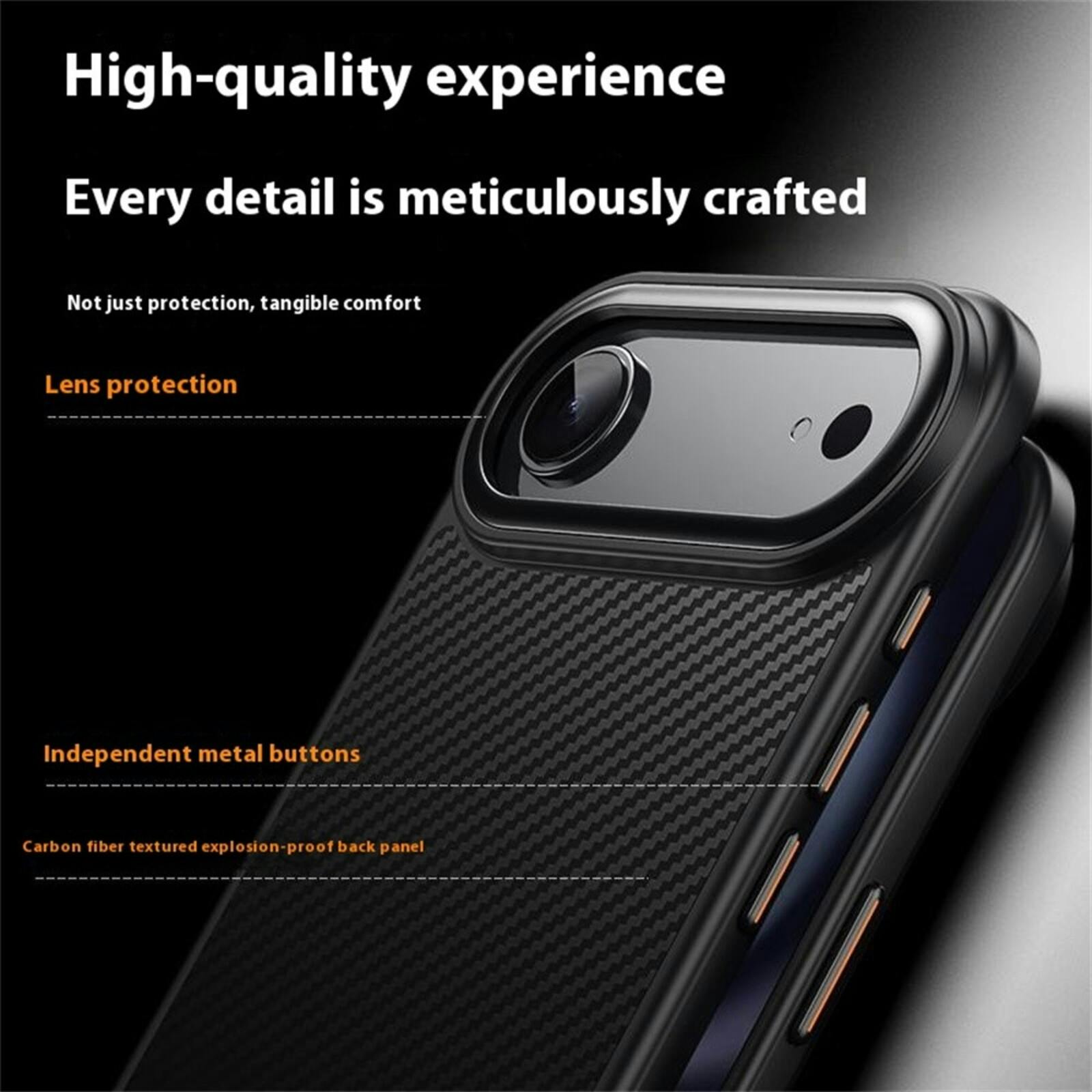 Mocaa Apple iPhone 17 Air Slim Carbon Pantser MagSafe Case Zwart