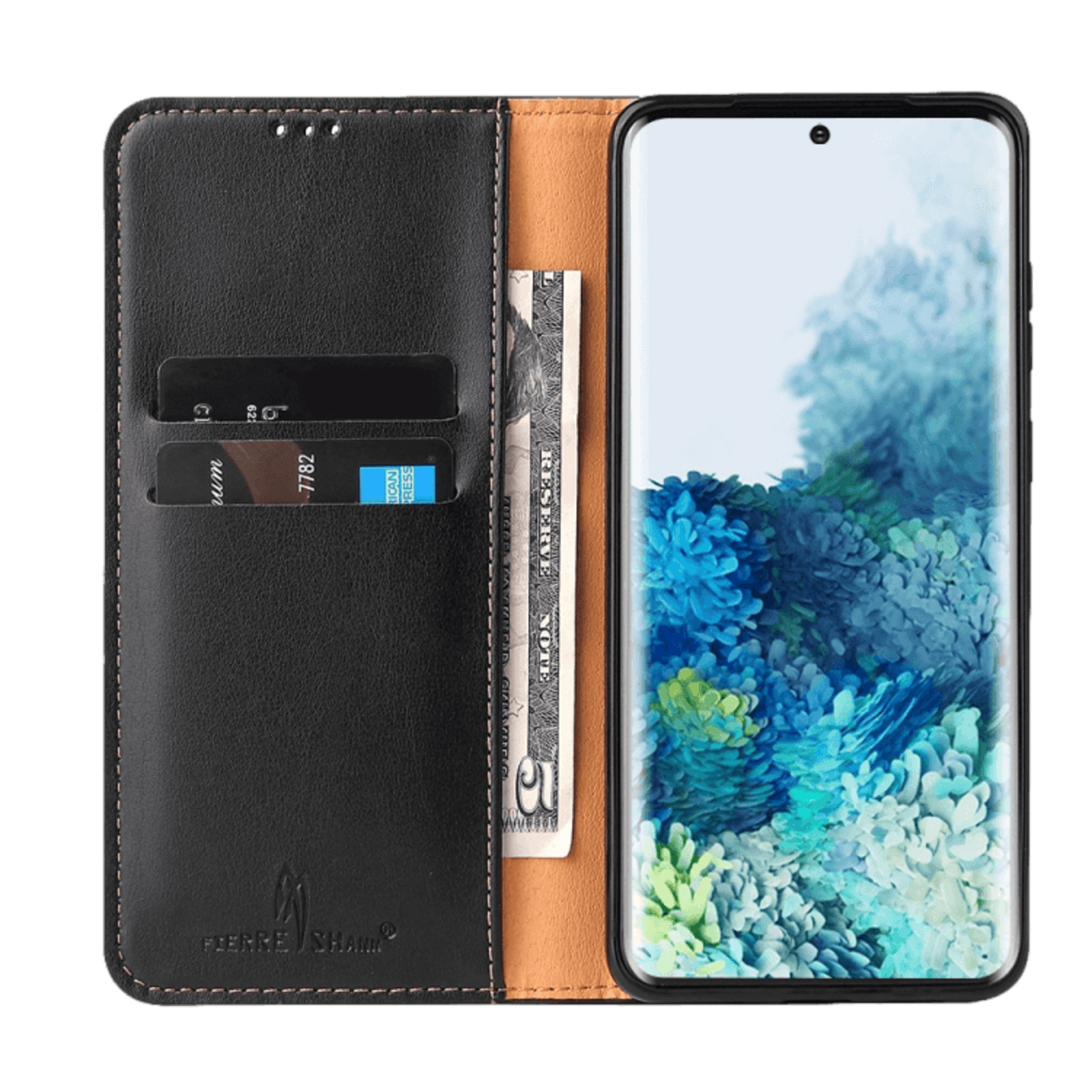 Fierre Shann Samsung Galaxy S20 Slim Wallet Hoesje Zwart
