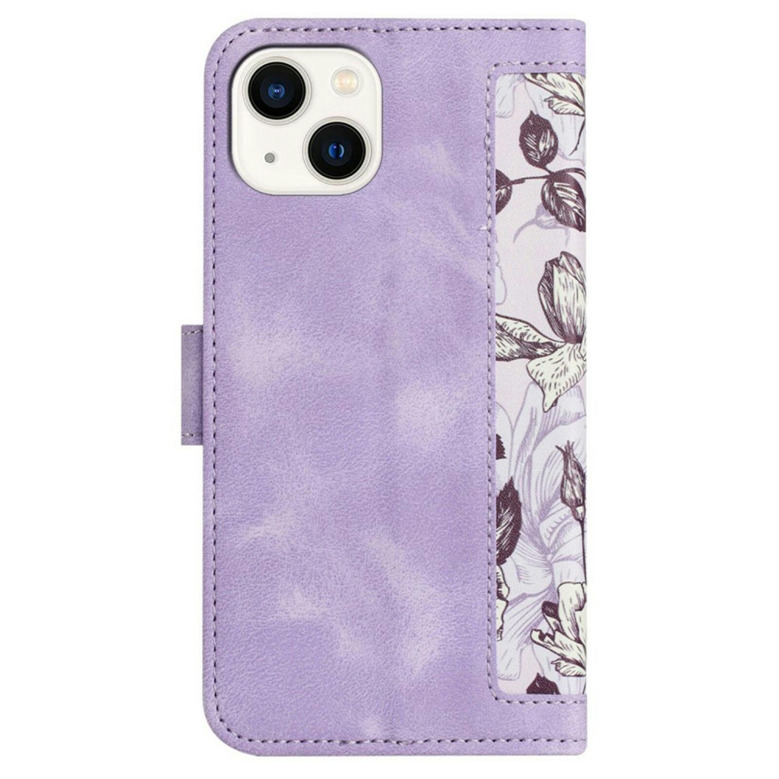 Mocaa Apple iPhone 15 Floral Series Bookcase Paars