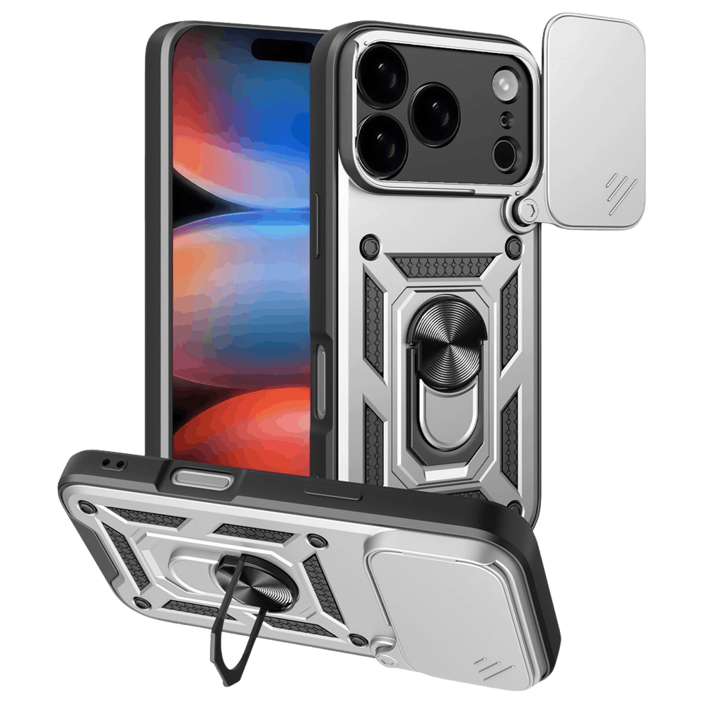 CaseBody Apple iPhone 17 Pro Max Shield Case met Camera-schuif Zilver