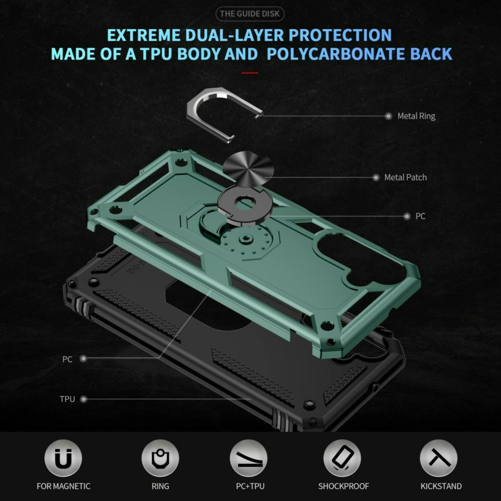 CaseBody Samsung Galaxy A16 Shield Case Groen