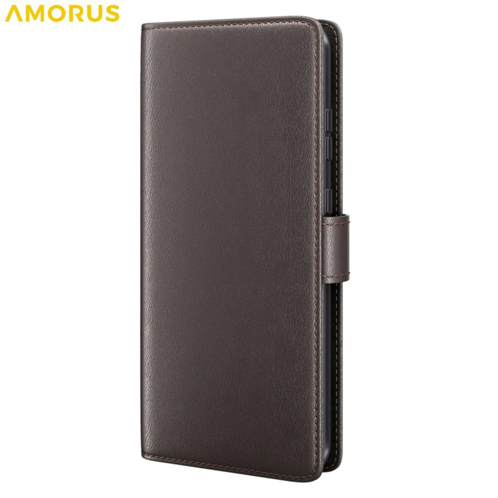 Amorus Samsung Galaxy S26 Luxe Lederen Bookcase Bruin