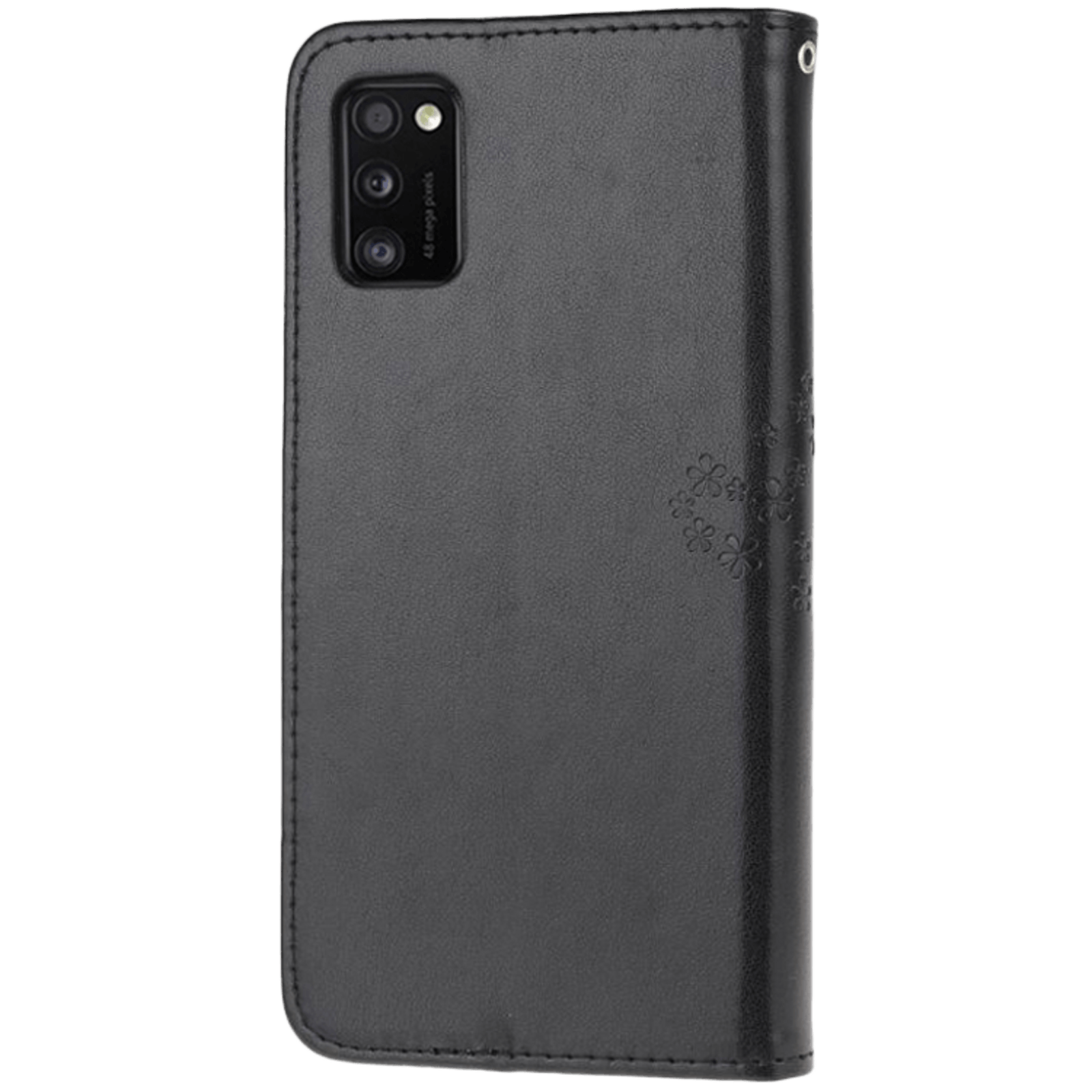Comfycase Samsung Galaxy A41 Bookcase Hoesje Uiltjes Zwart