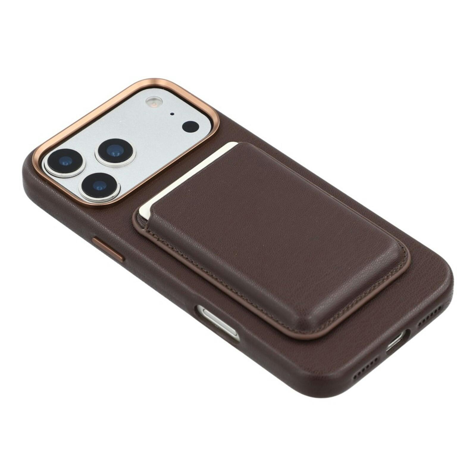 Comfycase iPhone 17 Pro / 18 Pro Biologisch Leren Magnetische Back Cover met Kaarthouder Bruin