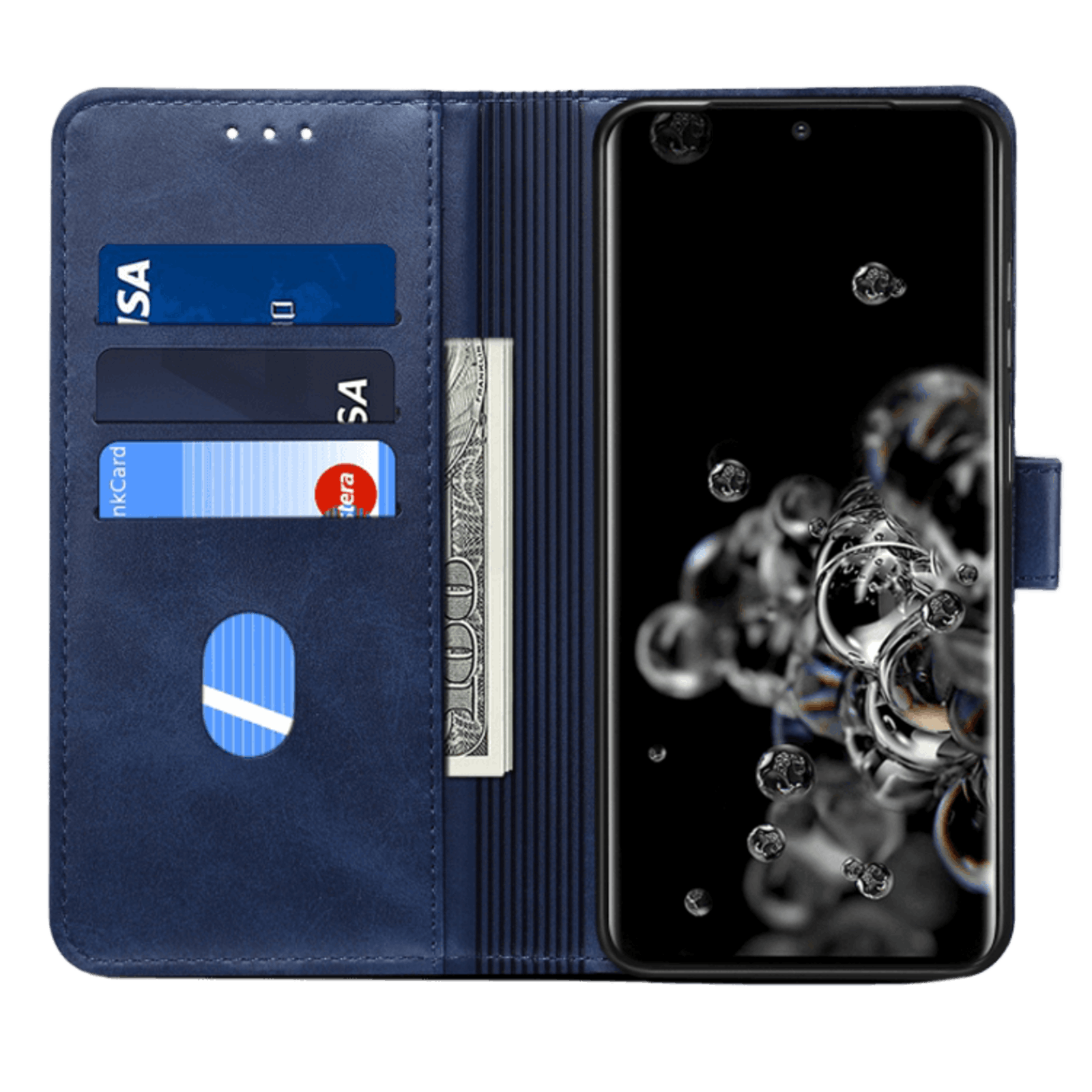 Gussim Samsung Galaxy A71 Booktype Beschermhoes Blauw