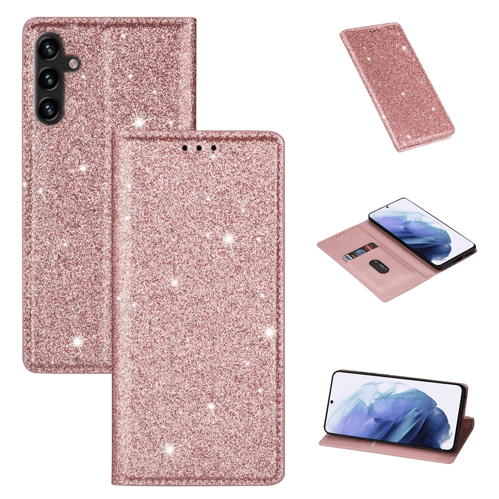 Mocaa Samsung Galaxy A37 Glitter Bookcase Roségoud