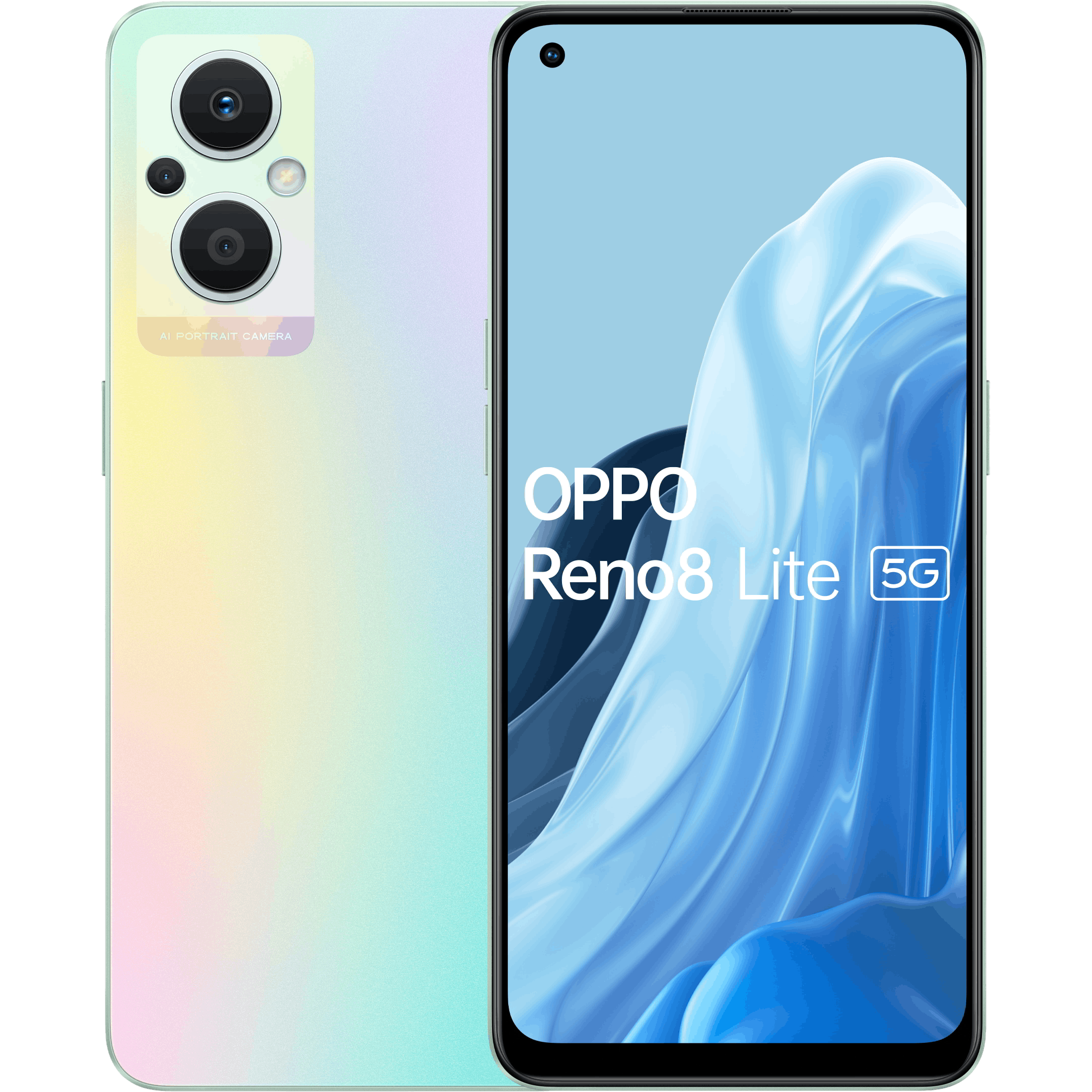 OPPO Reno8 Lite Rainbow - Voorkant & achterkant