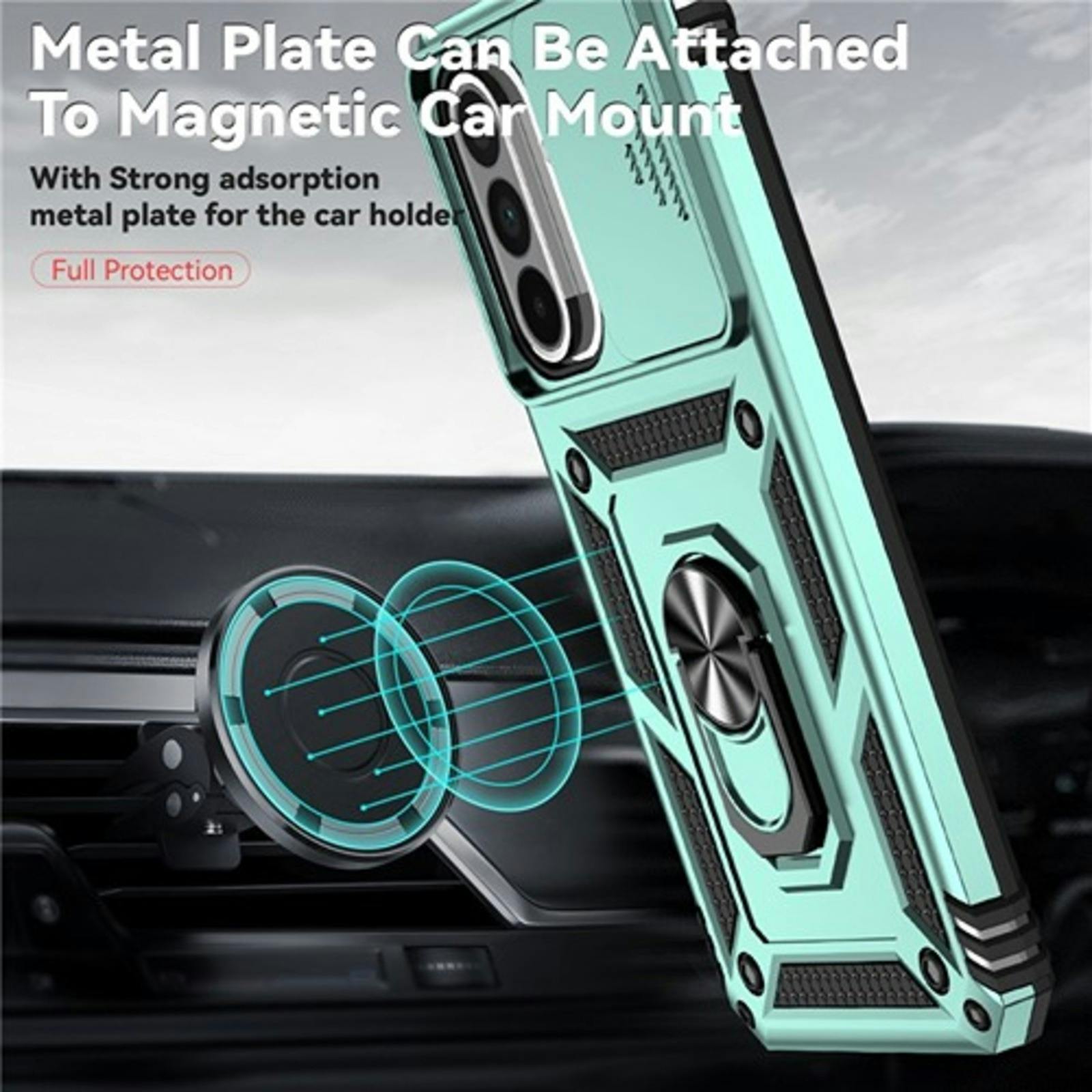 CaseBody Samsung A56 / A36 Shield Case met Camera-schuif Groen