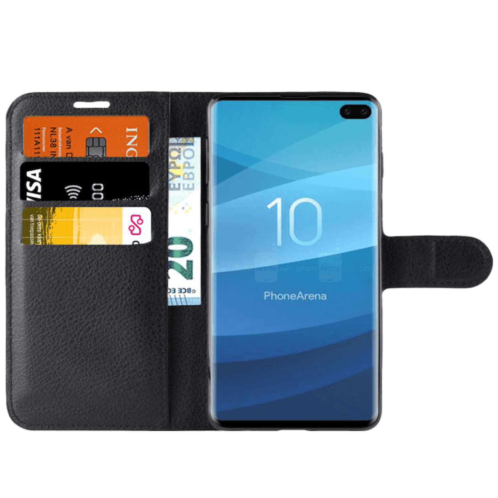 Mocaa Samsung Galaxy S10 Plus Portemonnee Hoesje Pasjes Zwart