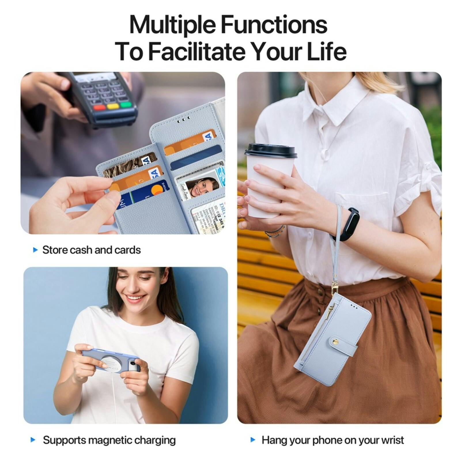 DUX DUCIS Apple iPhone 17 Air Premium 2-in-1 Bookcase met MagSafe Hoesje Lichtblauw