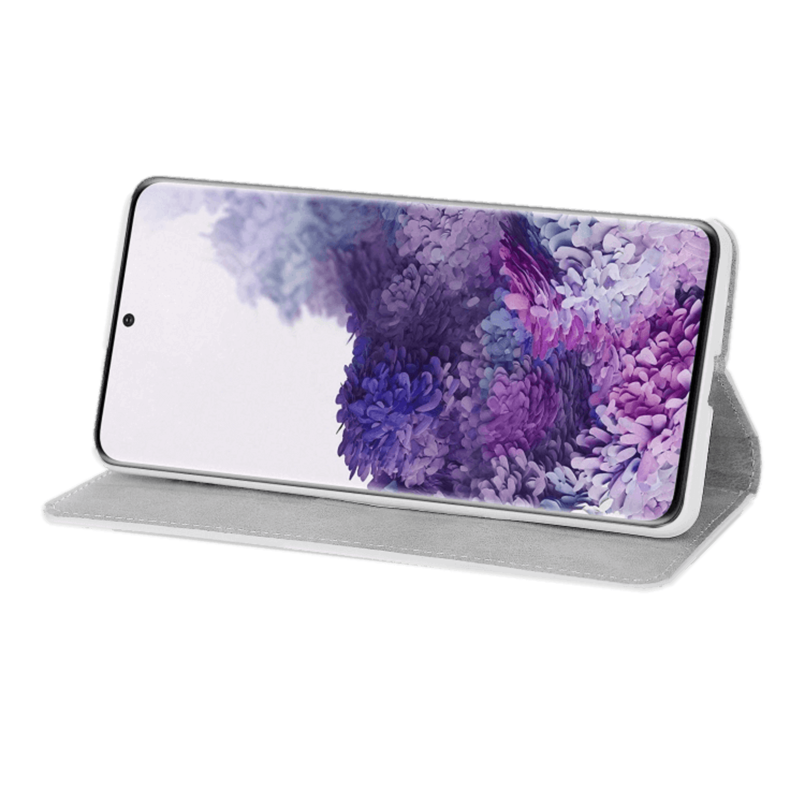 Mocaa Samsung Galaxy S20 Plus Shimmer and Shine Bookcase Hoesje Zilver