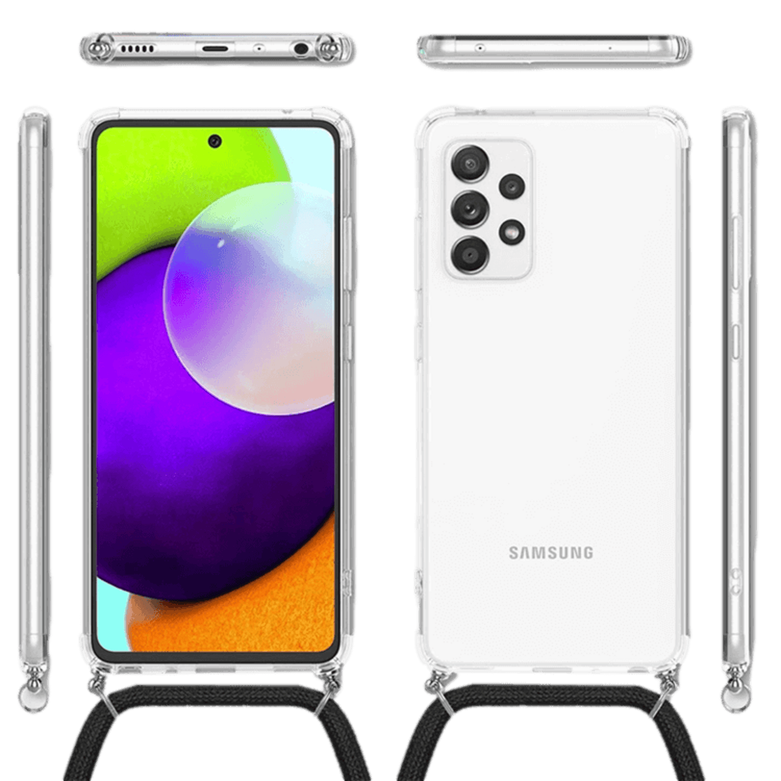 Comfycase Samsung Galaxy A53 Telefoonhoesje met Koord Transparant