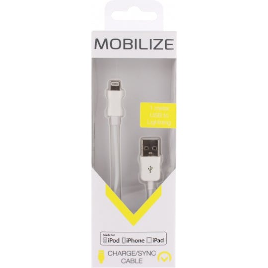Mobilize iPhone Lightning Kabel Wit 1m