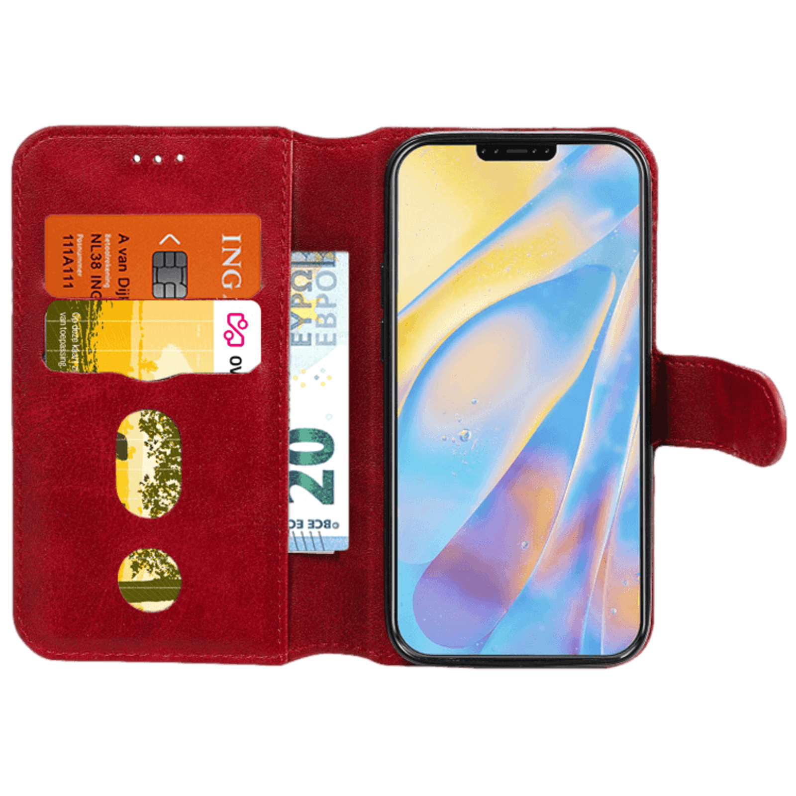 Mocaa iPhone 12 Mini Slim-Fit Bookcase Hoesje Rood