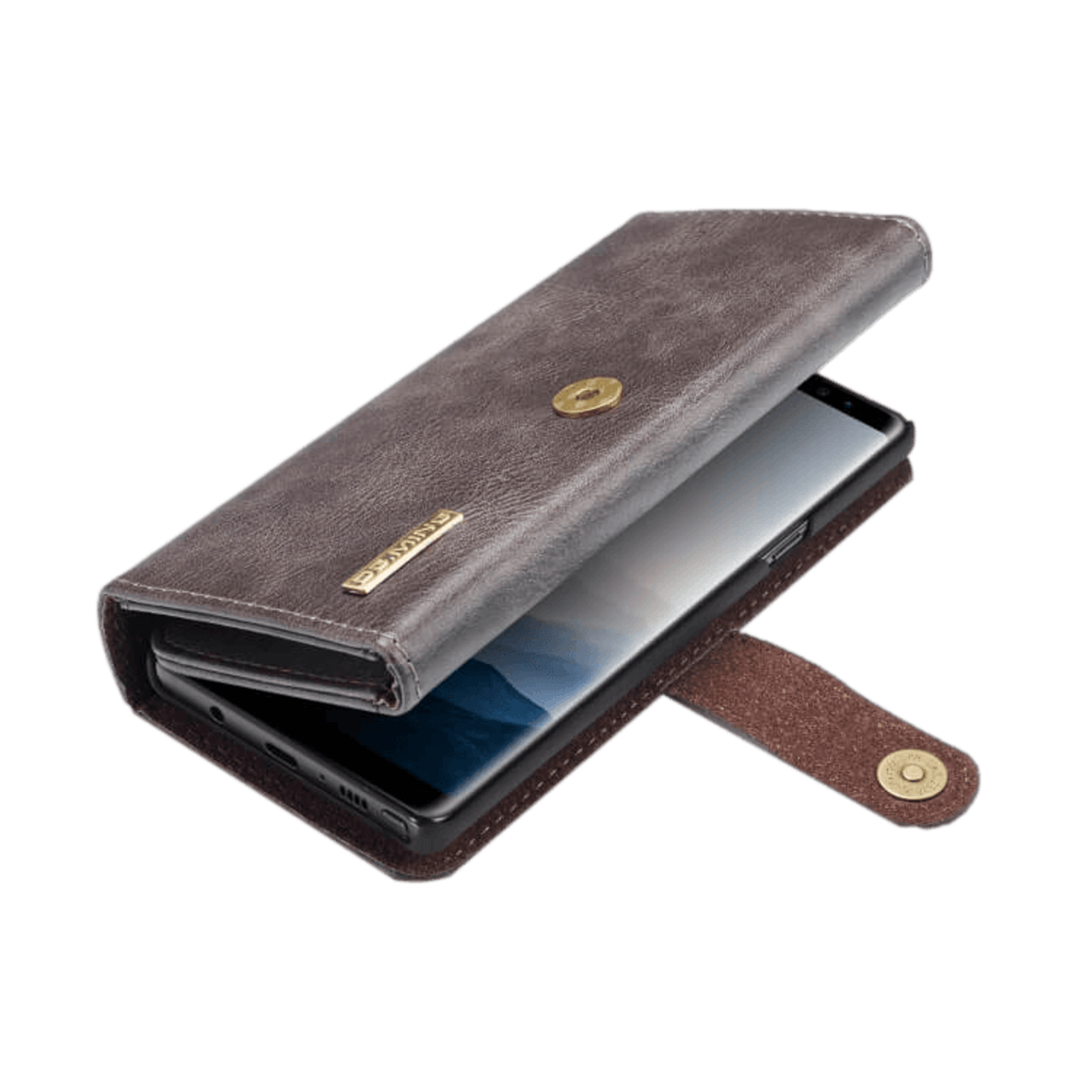 DG.MING Samsung Galaxy S10 Plus Lederen 2-in-1 Portemonnee en Hoesje Grijs