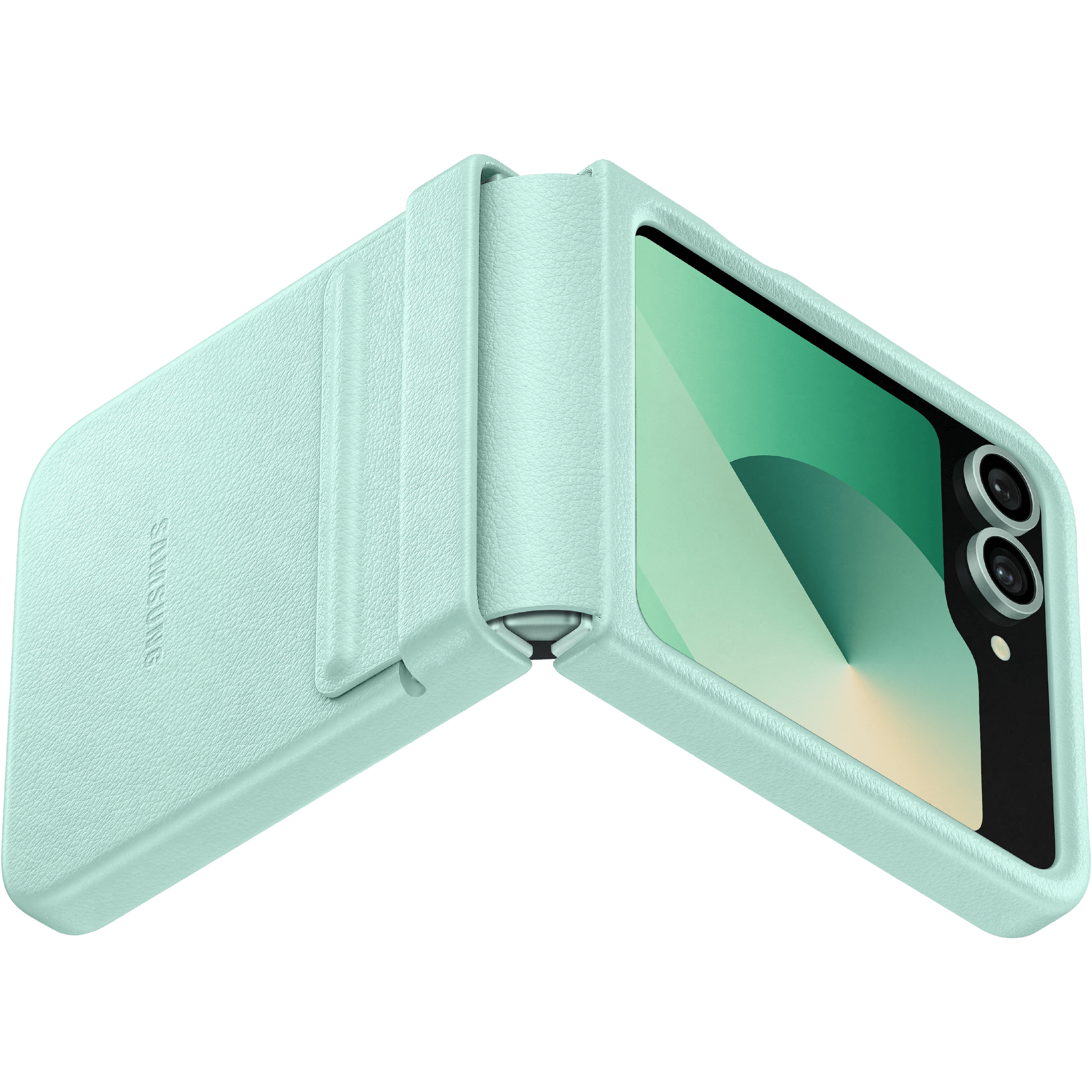 Samsung Galaxy Z Flip6 Kindsuit Hoesje Mint - Foto in studio